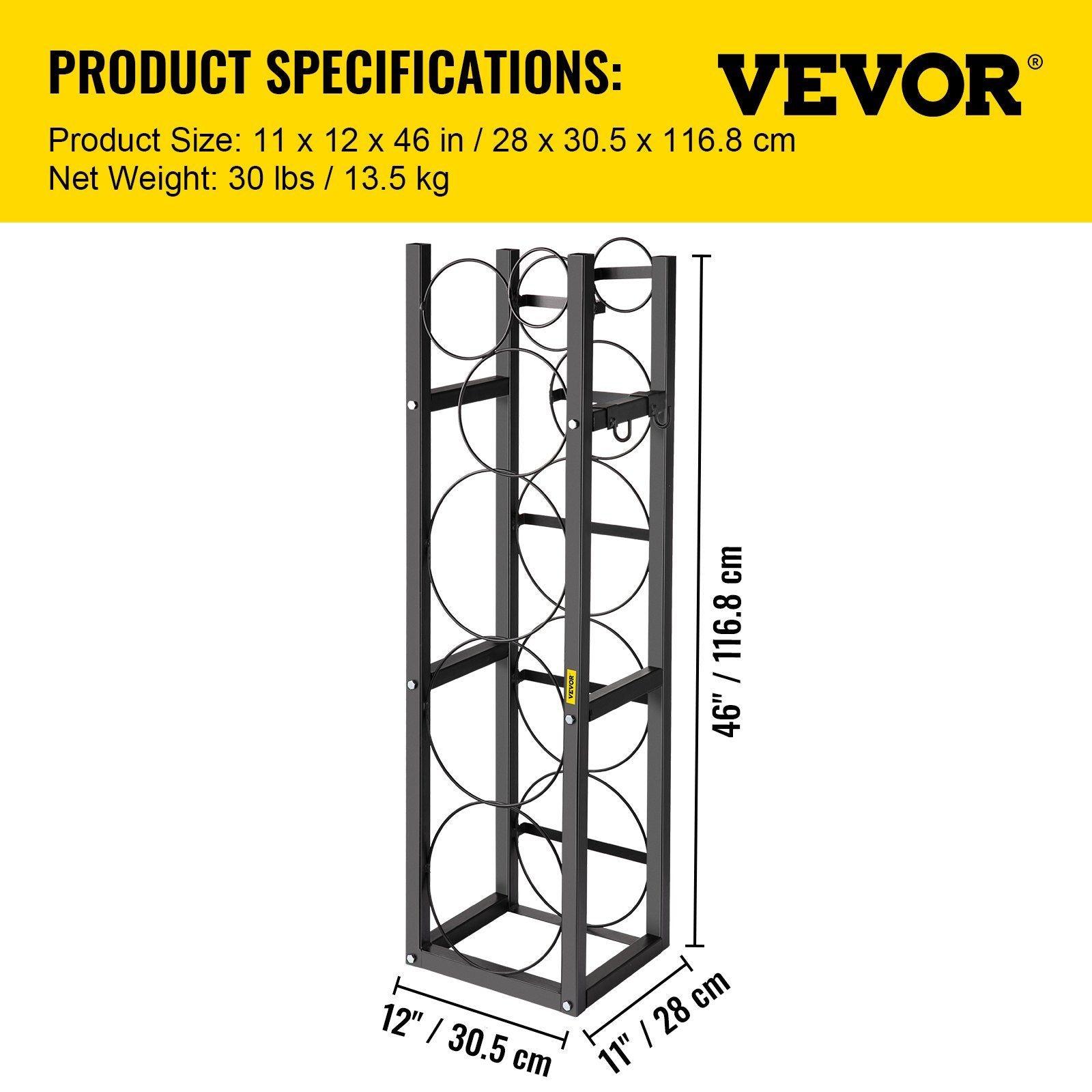 Refrigerant Tank Rack with 3x30lb and Other 3 Saving Space, Cylinder Tank Rack 46x13x4-inch, Refrigerant V952-QPJ3X30BJQT000001V0