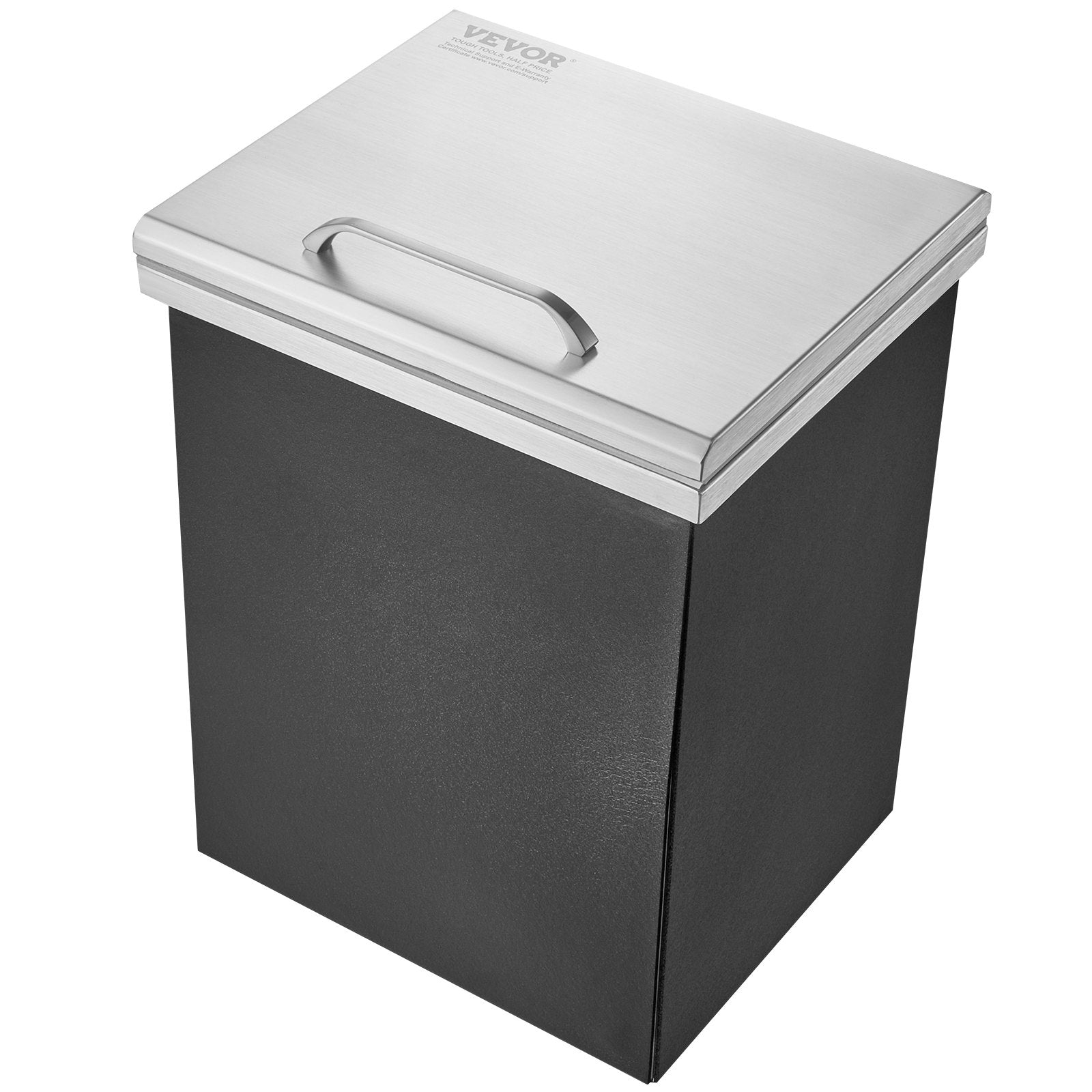 Drop in Ice Chest, 14"L x 12"W x 18"H Stainless Steel Ice Cooler, Commercial Ice Bin with Hinged Cover, 40 qt V952-QRSCBC14LX12BI5H8V0