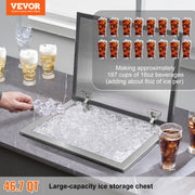 Drop in Ice Chest, 20"L x 16"W x 13"H Stainless Steel Ice Cooler, Commercial Ice Bin with Hinged Cover, 40 qt V952-QRSCBCFG20LXPDP5CV0
