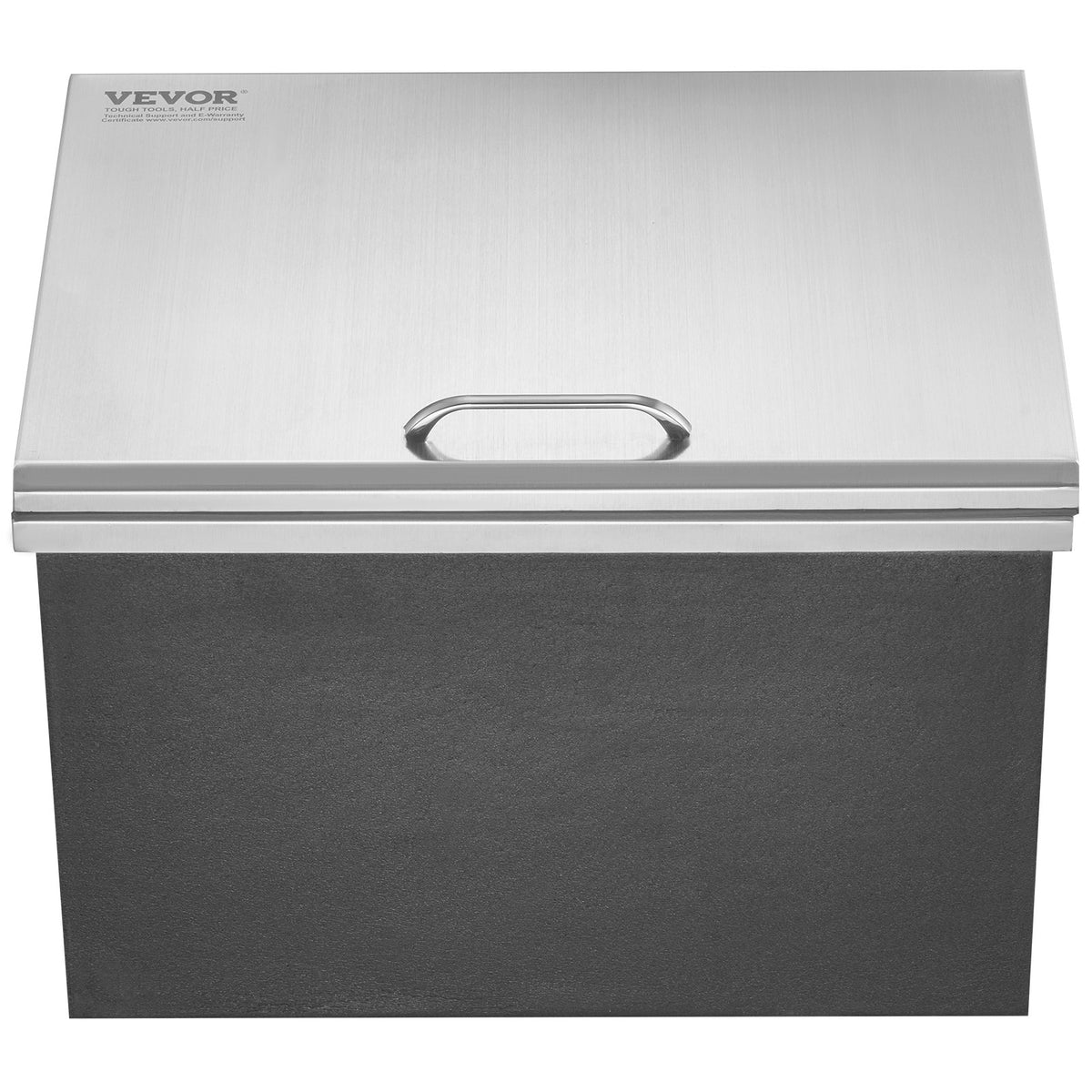 Drop in Ice Chest, 20"L x 16"W x 13"H Stainless Steel Ice Cooler, Commercial Ice Bin with Hinged Cover, 40 qt V952-QRSCBCFG20LXPDP5CV0