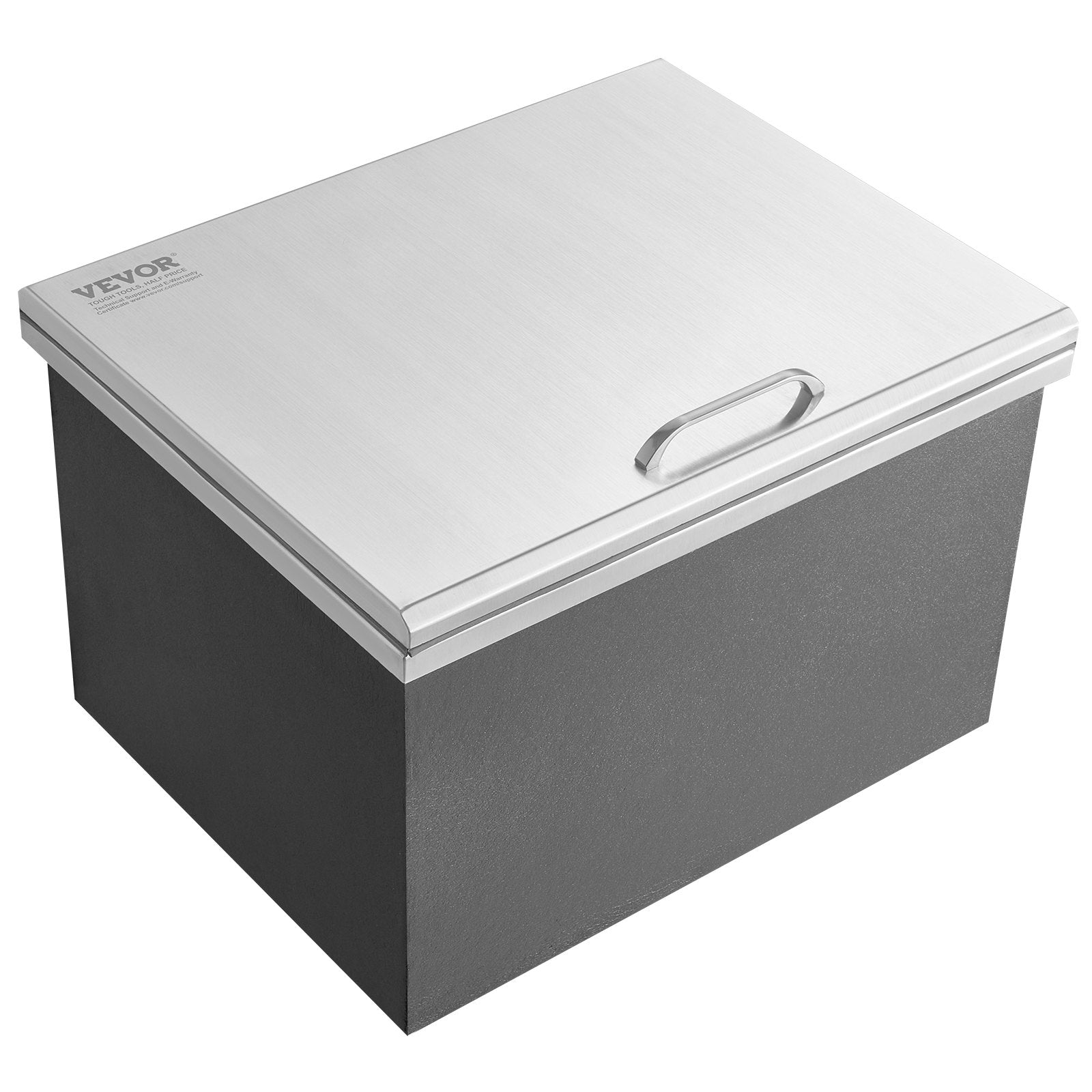 Drop in Ice Chest, 20"L x 16"W x 13"H Stainless Steel Ice Cooler, Commercial Ice Bin with Hinged Cover, 40 qt V952-QRSCBCFG20LXPDP5CV0