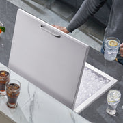 Drop in Ice Chest, 28"L x 16"W x 17"H Stainless Steel Ice Cooler, Commercial Ice Bin with Hinged Cover, 40 qt V952-QRSCBCFG28LXBJ5RTV0