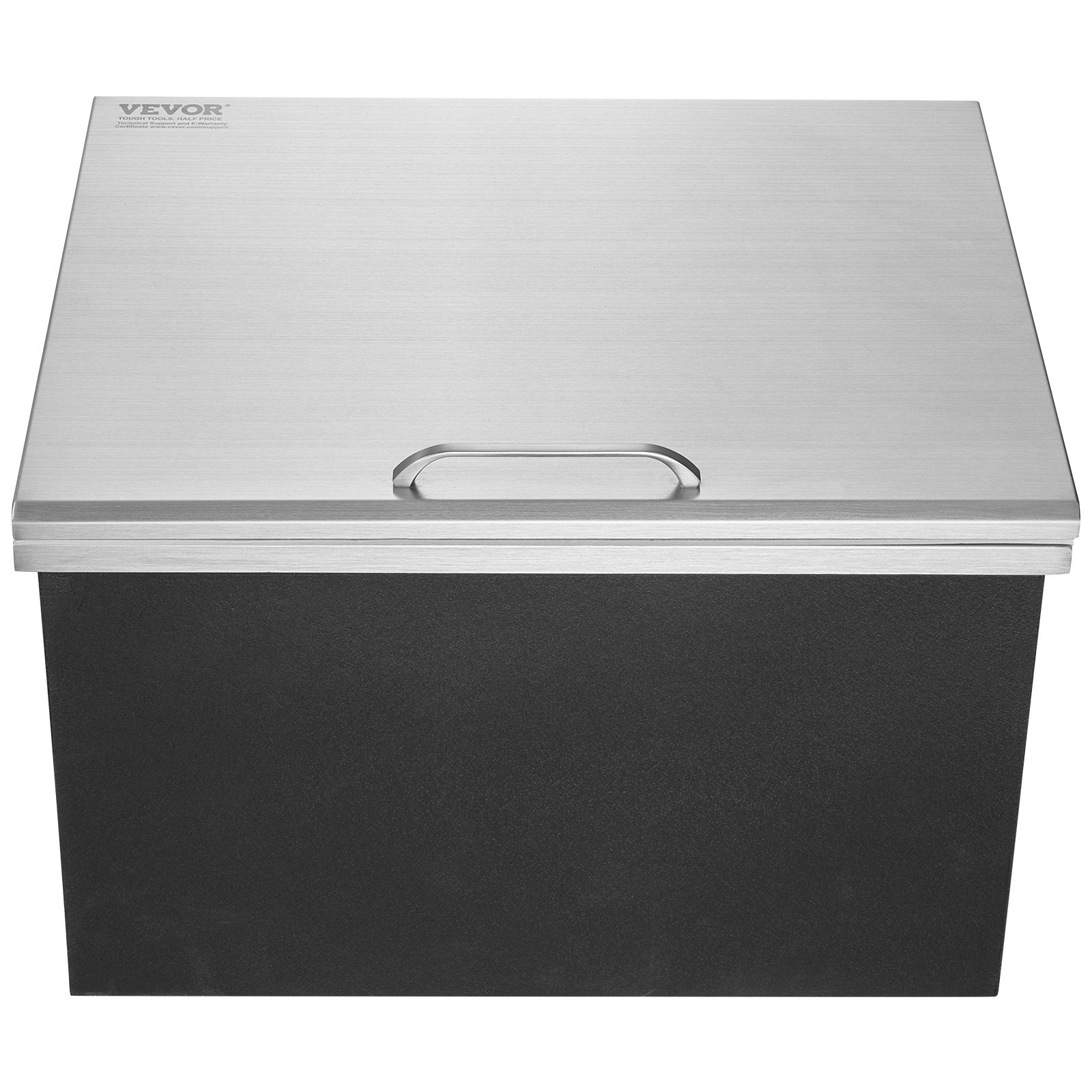 Drop in Ice Chest, 28"L x 16"W x 17"H Stainless Steel Ice Cooler, Commercial Ice Bin with Hinged Cover, 40 qt V952-QRSCBCFG28LXBJ5RTV0
