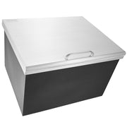 Drop in Ice Chest, 28"L x 16"W x 17"H Stainless Steel Ice Cooler, Commercial Ice Bin with Hinged Cover, 40 qt V952-QRSCBCFG28LXBJ5RTV0