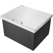 Drop in Ice Chest, 28"L x 16"W x 17"H Stainless Steel Ice Cooler, Commercial Ice Bin with Hinged Cover, 40 qt V952-QRSCBCFG28LXBJ5RTV0