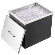 Drop in Ice Chest, 21"L x 17"W x 18"H Stainless Steel Ice Cooler, Commercial Ice Bin with Cover, 40 qt V952-QRSCBCGG21LXE233EV0