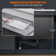 Drop in Ice Chest, 21"L x 17"W x 18"H Stainless Steel Ice Cooler, Commercial Ice Bin with Cover, 40 qt V952-QRSCBCGG21LXE233EV0