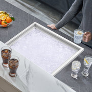 Drop in Ice Chest, 21"L x 17"W x 18"H Stainless Steel Ice Cooler, Commercial Ice Bin with Cover, 40 qt V952-QRSCBCGG21LXE233EV0