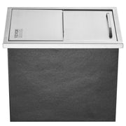 Drop in Ice Chest, 18"L x 12"W x 14.5"H Stainless Steel Ice Cooler, Commercial Ice Bin with Sliding Cover, V952-QRSCBCHG18LXZOFABV0