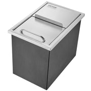 Drop in Ice Chest, 18"L x 12"W x 14.5"H Stainless Steel Ice Cooler, Commercial Ice Bin with Sliding Cover, V952-QRSCBCHG18LXZOFABV0