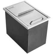 Drop in Ice Chest, 18"L x 12"W x 14.5"H Stainless Steel Ice Cooler, Commercial Ice Bin with Sliding Cover, V952-QRSCBCHG18LXZOFABV0