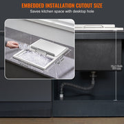 Drop in Ice Chest, 24"L x 18"W x 13"H Stainless Steel Ice Cooler, Commercial Ice Bin with Sliding Cover, 40.9 V952-QRSCBCHG24LXMG0KCV0