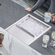 Drop in Ice Chest, 24"L x 18"W x 13"H Stainless Steel Ice Cooler, Commercial Ice Bin with Sliding Cover, 40.9 V952-QRSCBCHG24LXMG0KCV0
