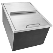 Drop in Ice Chest, 24"L x 18"W x 13"H Stainless Steel Ice Cooler, Commercial Ice Bin with Sliding Cover, 40.9 V952-QRSCBCHG24LXMG0KCV0