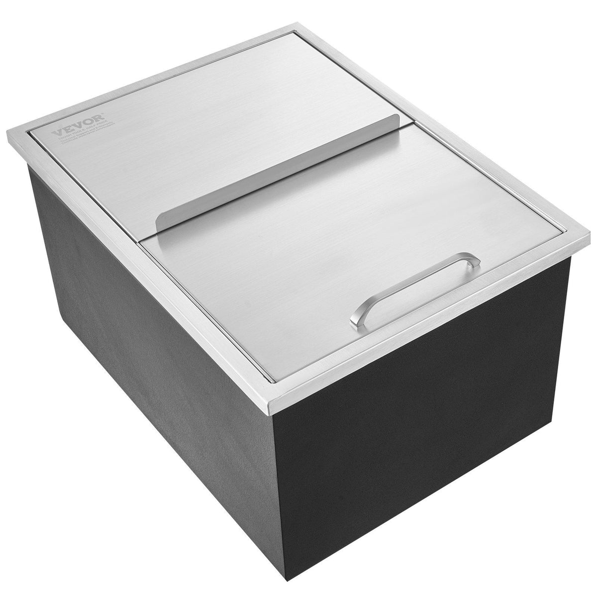 Drop in Ice Chest, 24"L x 18"W x 13"H Stainless Steel Ice Cooler, Commercial Ice Bin with Sliding Cover, 40.9 V952-QRSCBCHG24LXMG0KCV0