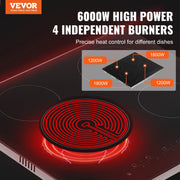 Built-in Electric Cooktop Radiant Ceramic Cooktop 4 Burners 23.2x20.5 inch V952-QRSDTL7200WHA4IGNV3