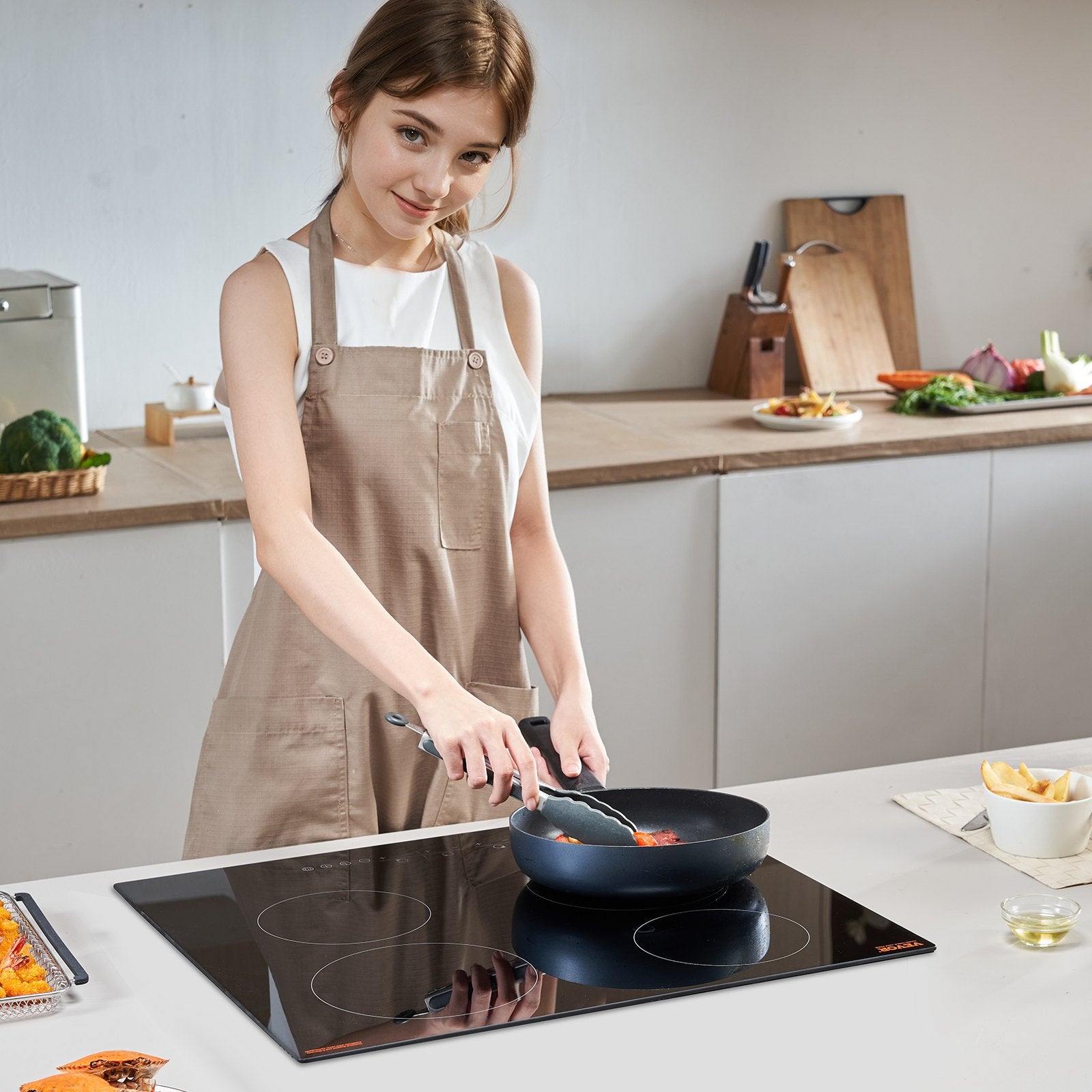 Built-in Electric Cooktop Radiant Ceramic Cooktop 4 Burners 23.2x20.5 inch V952-QRSDTL7200WHA4IGNV3
