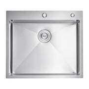 25 inch Kitchen Sink Workstation, 304 Stainless Steel Top Mount Sinks, Drop-In Single Bowl Farmhouse Basin V952-QRSSCTSPDC255JJGGV0