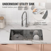 Kitchen Sink, 304 Stainless Steel Drop-In Sinks, Undermount Single Bowl Basin with Accessories(Pack of 3), V952-QRSSCTXPDCY30ZB7SV0