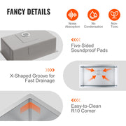 Kitchen Sink, 304 Stainless Steel Drop-In Sinks, Undermount Single Bowl Basin with Accessories(Pack of 3), V952-QRSSCTXPDCY30ZB7SV0