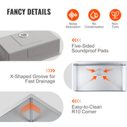 Kitchen Sink, 304 Stainless Steel Drop-In Sinks, Undermount Single Bowl Basin with Accessories(Pack of 3), V952-QRSSCTXPDCY32WYR7V0