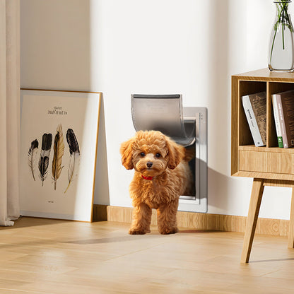Pet Door, 31.2 x 43.5 cm Metal Frame with Lock and 3-Flap System, Weatherproof Doggy Door, Easy to Install in V952-QSCWMMMTZ3P0M9RKUV0