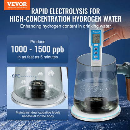 Hydrogen Water Cup, 400 ml / 14.1 oz Hydrogen Generator, SPE Technology Portable Hydrogen Water Ionizer V952-QSHFQSPGSYBLY5TD2V9