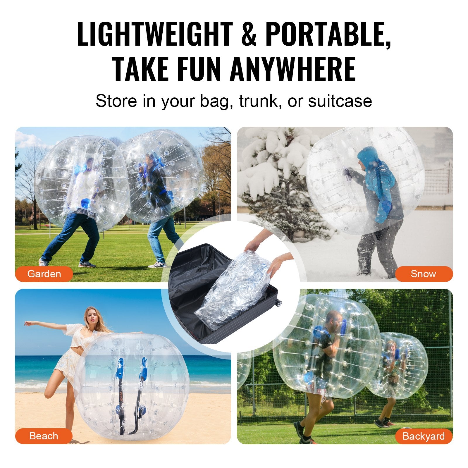 Inflatable Bumper Ball 1-Pack, 4FT/1.2M Body Sumo Zorb Balls for Teen & Adult, 0.8mm Thick PVC Human Hamster V952-QSNKCQPPQZJ46BYX0V0