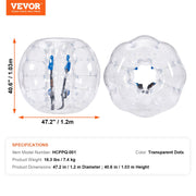 Inflatable Bumper Ball 1-Pack, 4FT/1.2M Body Sumo Zorb Balls for Teen & Adult, 0.8mm Thick PVC Human Hamster V952-QSNKCQPPQZJ46BYX0V0