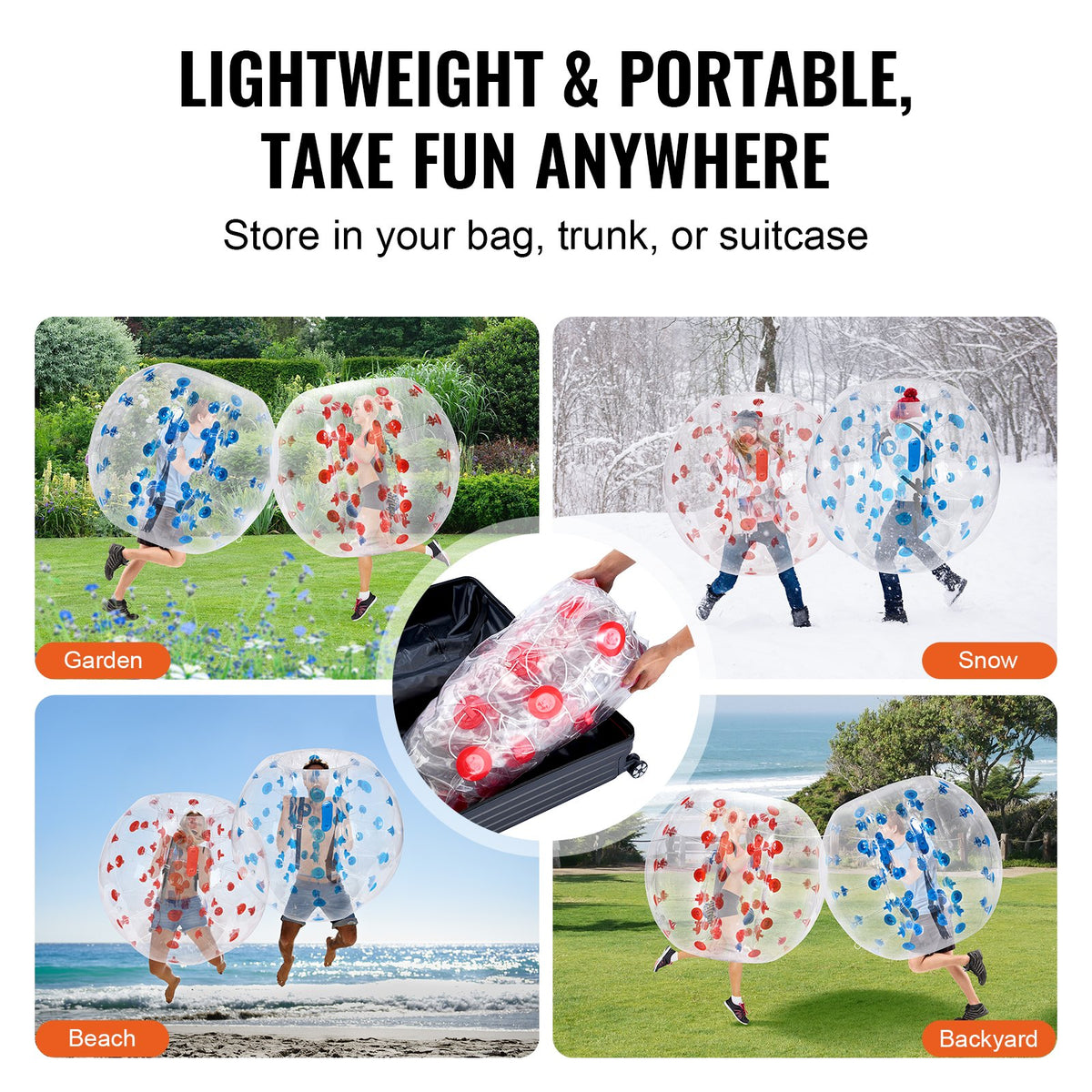 Inflatable Bumper Balls 2-Pack, 4FT/1.2M Body Sumo Zorb Balls for Teen & Adult, 0.8mm Thick PVC Human Hamster V952-QSNKCQPPQZJ46REPAV0