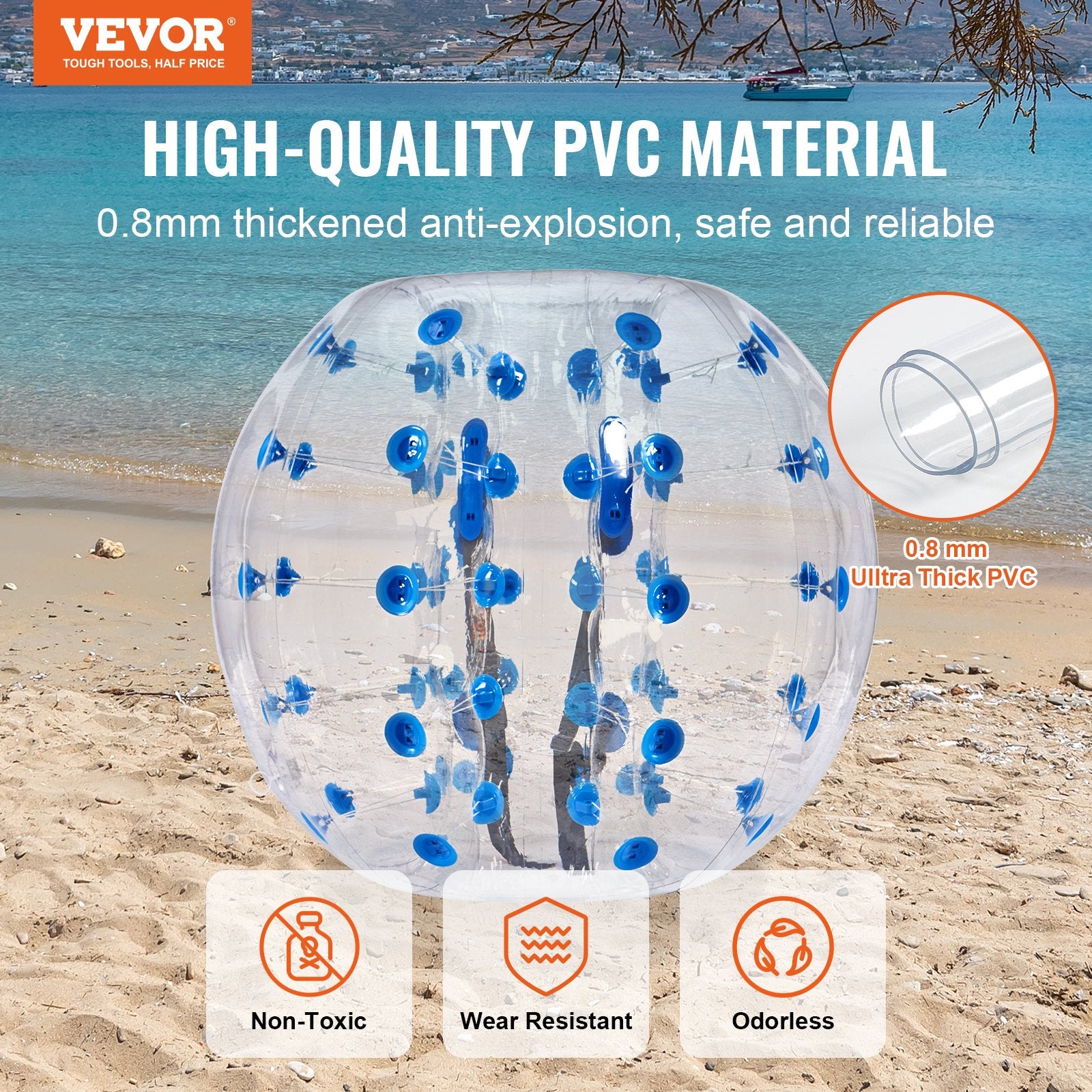 Inflatable Bumper Ball 1-Pack, 4FT/1.2M Body Sumo Zorb Balls for Teen & Adult, 0.8mm Thick PVC Human Hamster V952-QSNKCQPPQZJ4J5AKJV0