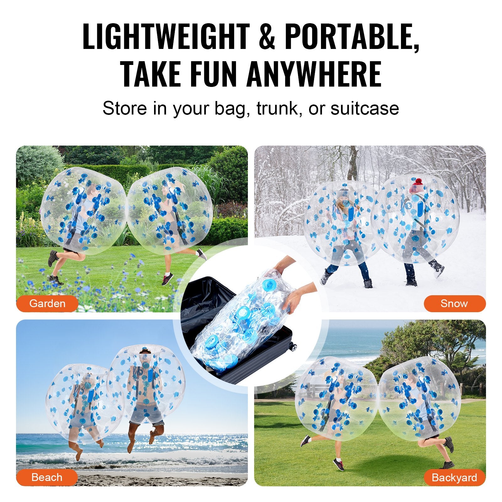 Inflatable Bumper Ball 1-Pack, 4FT/1.2M Body Sumo Zorb Balls for Teen & Adult, 0.8mm Thick PVC Human Hamster V952-QSNKCQPPQZJ4J5AKJV0