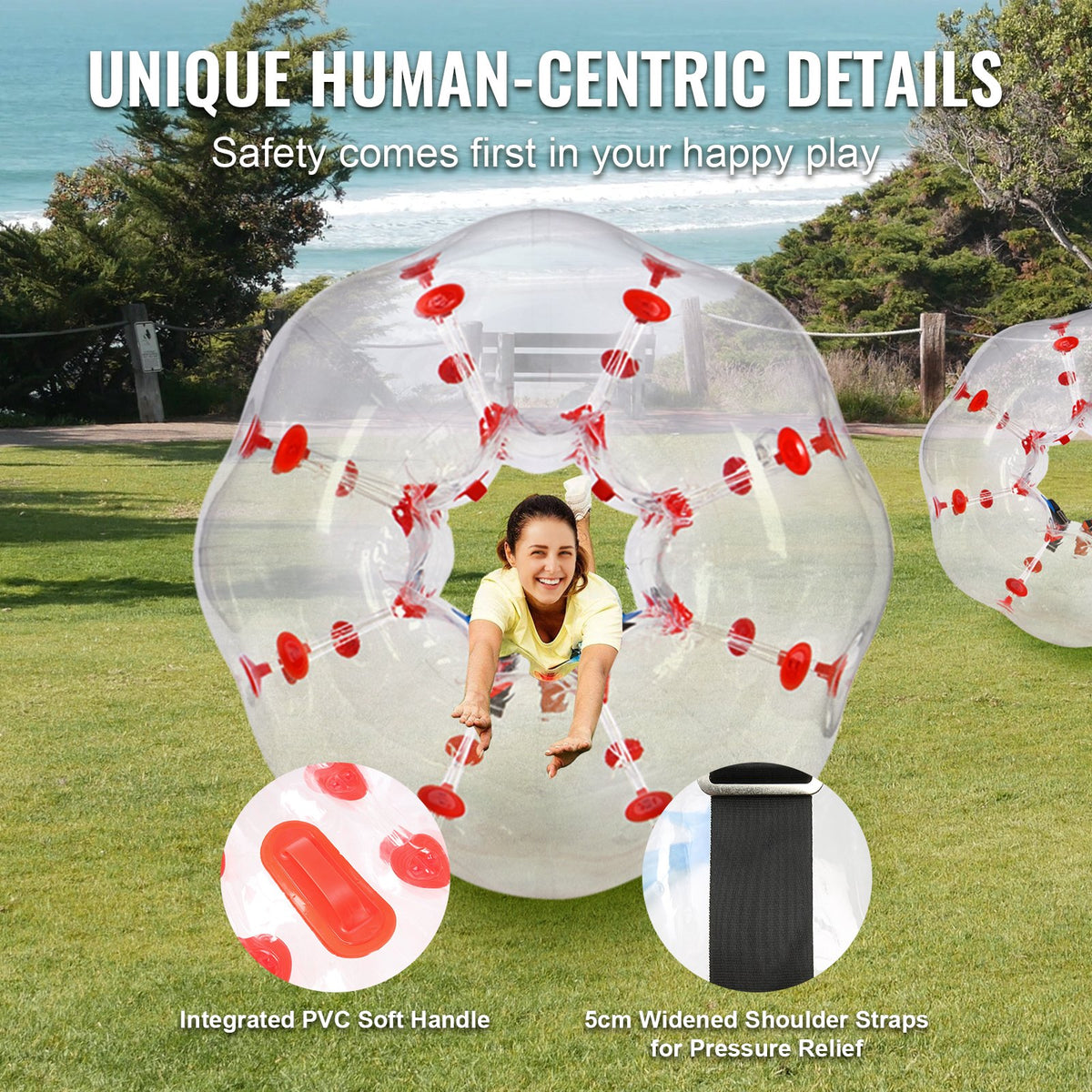 Inflatable Bumper Ball 1-Pack, 4FT/1.2M Body Sumo Zorb Balls for Teen & Adult, 0.8mm Thick PVC Human Hamster V952-QSNKCQPPQZJ4JM7NZV0