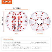 Inflatable Bumper Ball 1-Pack, 4FT/1.2M Body Sumo Zorb Balls for Teen & Adult, 0.8mm Thick PVC Human Hamster V952-QSNKCQPPQZJ4JM7NZV0