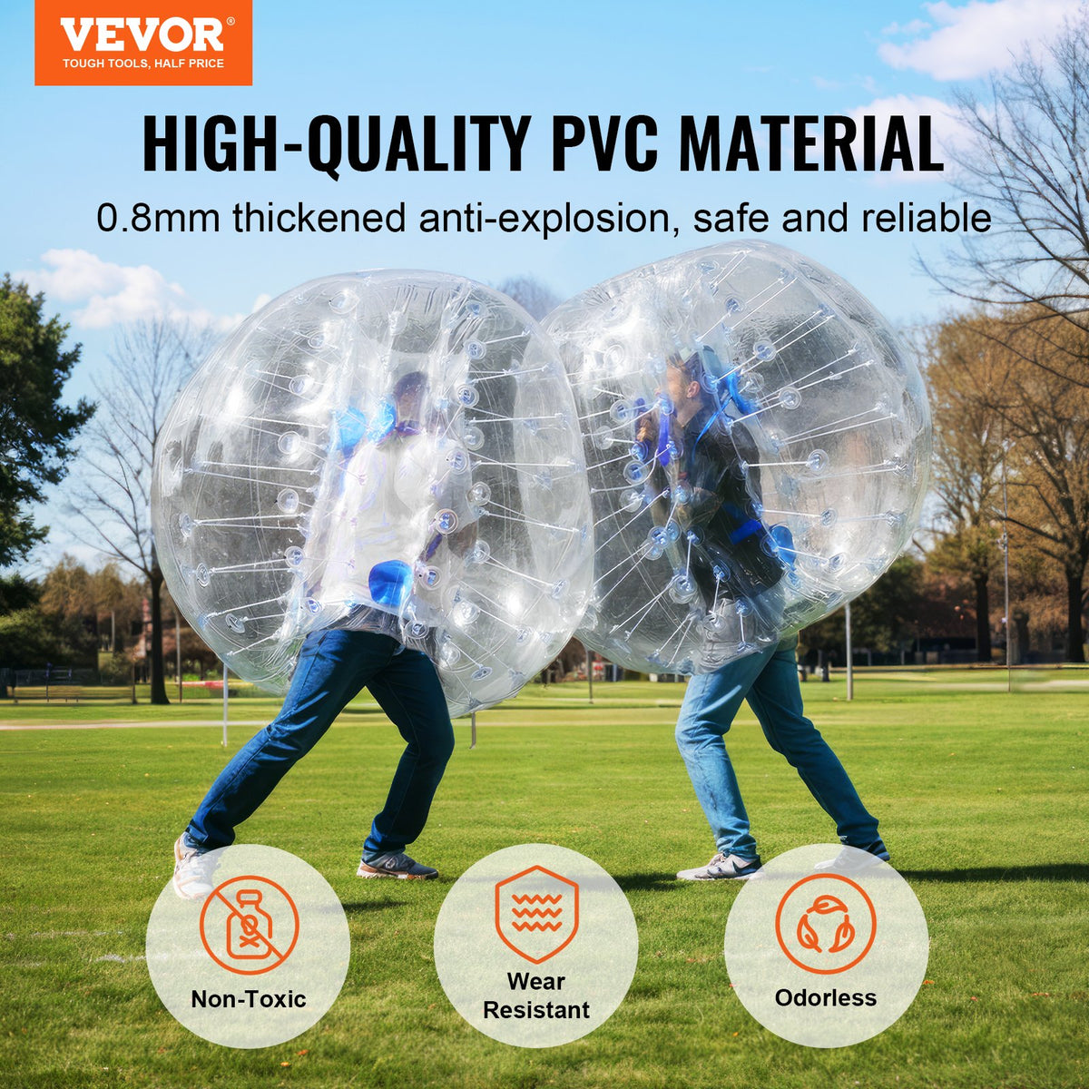 Inflatable Bumper Balls 2-Pack, 4FT/1.2M Body Sumo Zorb Balls for Teen & Adult, 0.8mm Thick PVC Human Hamster V952-QSNKCQPPQZJ4LJ1T5V0