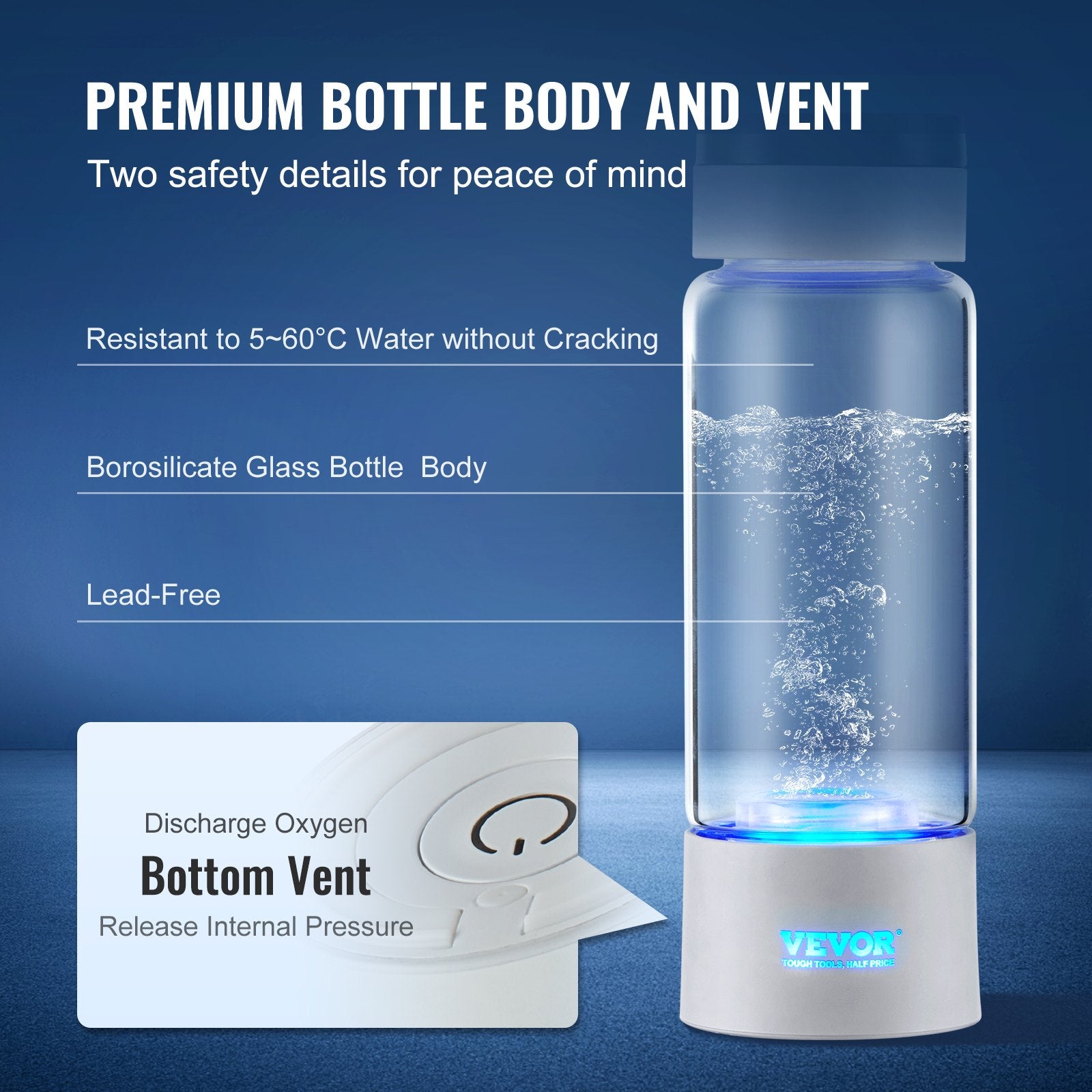 Hydrogen Water Bottle Generator, 380 ml / 13.4 oz Capacity Portable Hydrogen Water Maker, SPE Technology V952-QSPFQSXQQPGSY2CFSV9