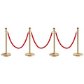 Stanchion Post with Velvet Rope, 4-Pack Crowd Control Stanchion with 3PCS 5FT Red Velvet Ropes, Stainless V952-QTGLZJSBXGKT8MRTBV0
