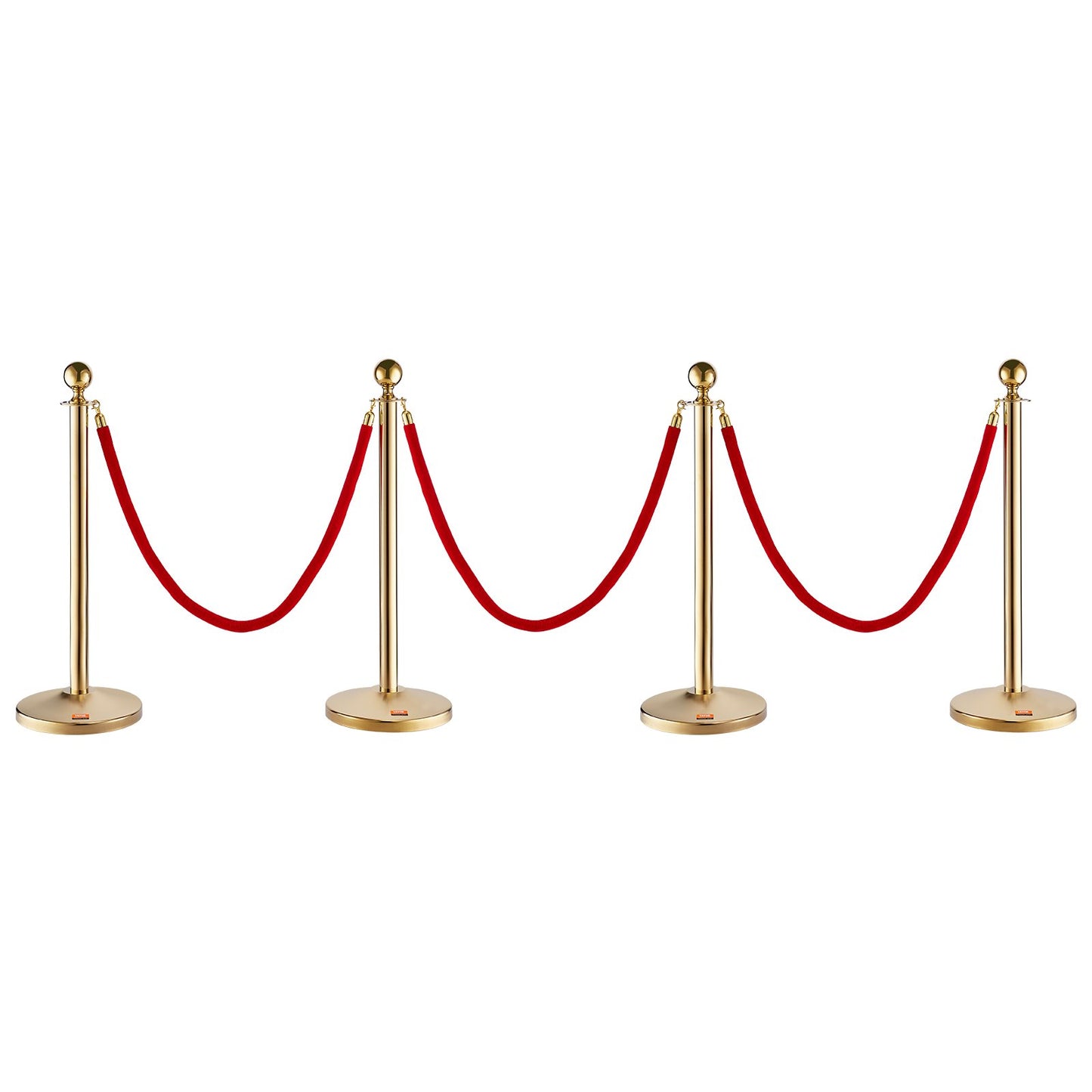Stanchion Post with Velvet Rope, 4-Pack Crowd Control Stanchion with 3PCS 5FT Red Velvet Ropes, Stainless V952-QTGLZJSBXGKT8MRTBV0