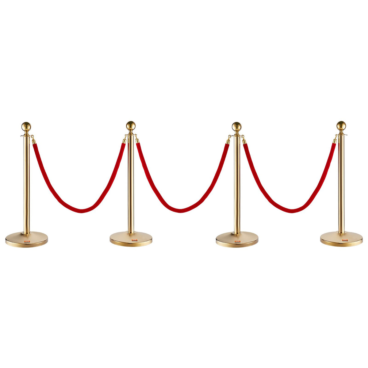 Stanchion Post with Velvet Rope, 4-Pack Crowd Control Stanchion with 3PCS 5FT Red Velvet Ropes, Stainless V952-QTGLZJSBXGKT8MRTBV0