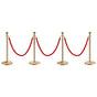 Stanchion Post with Velvet Rope, 4-Pack Crowd Control Stanchion with 3PCS 5FT Red Velvet Ropes, Stainless V952-QTGLZJSBXGKT8MRTBV0