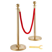 Stanchion Post with Velvet Rope, 4-Pack Crowd Control Stanchion with 3PCS 5FT Red Velvet Ropes, Stainless V952-QTGLZJSBXGKT8MRTBV0