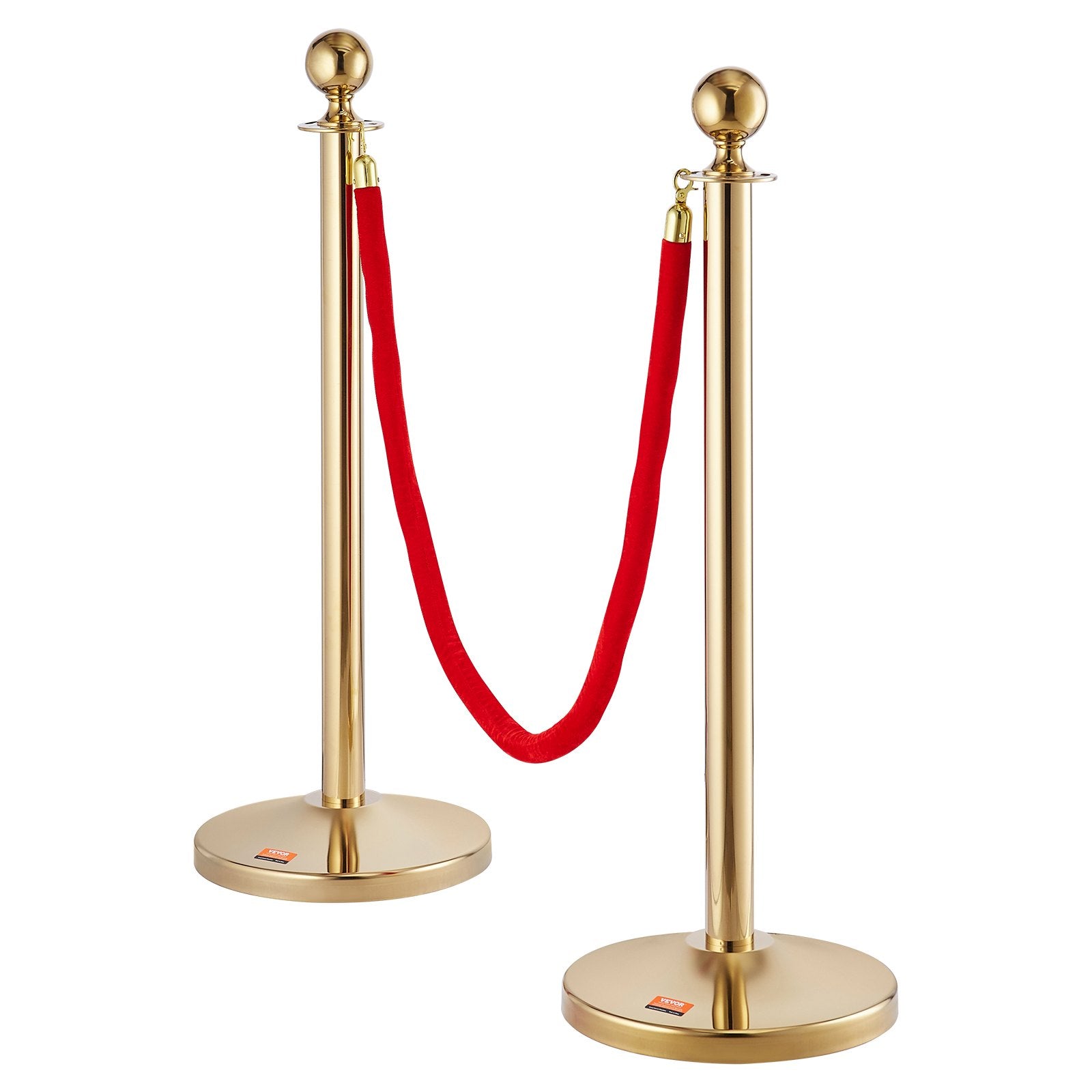 Stanchion Post with Velvet Rope, 6-Pack Crowd Control Stanchion with 4PCS 5FT Red Velvet Ropes, Stainless V952-QTGLZJSBXGKTNTBR1V0