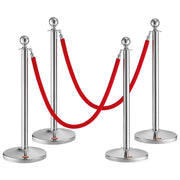 Stanchion Post with Velvet Rope, 4-Pack Crowd Control Stanchion with 2PCS 5FT Red Velvet Ropes, Stainless V952-QTGLZYSBXGKTJCGM7V0