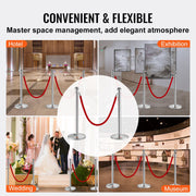 Stanchion Post with Velvet Rope, 4-Pack Crowd Control Stanchion with 2PCS 5FT Red Velvet Ropes, Stainless V952-QTGLZYSBXGKTJCGM7V0
