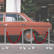 Stanchion Post with Velvet Rope, 4-Pack Crowd Control Stanchion with 2PCS 5FT Red Velvet Ropes, Stainless V952-QTGLZYSBXGKTJCGM7V0