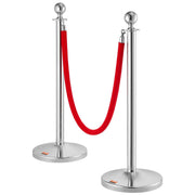 Stanchion Post with Velvet Rope, 4-Pack Crowd Control Stanchion with 2PCS 5FT Red Velvet Ropes, Stainless V952-QTGLZYSBXGKTJCGM7V0