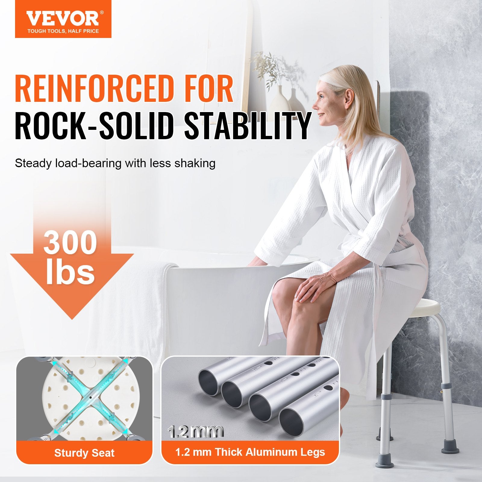 Shower Chair for Inside Shower, Adjustable Height Shower Stool, Non-Slip Bench Bathtub Seat Stool for Elderly V952-QTLYZYYXFFLHUCI91V0