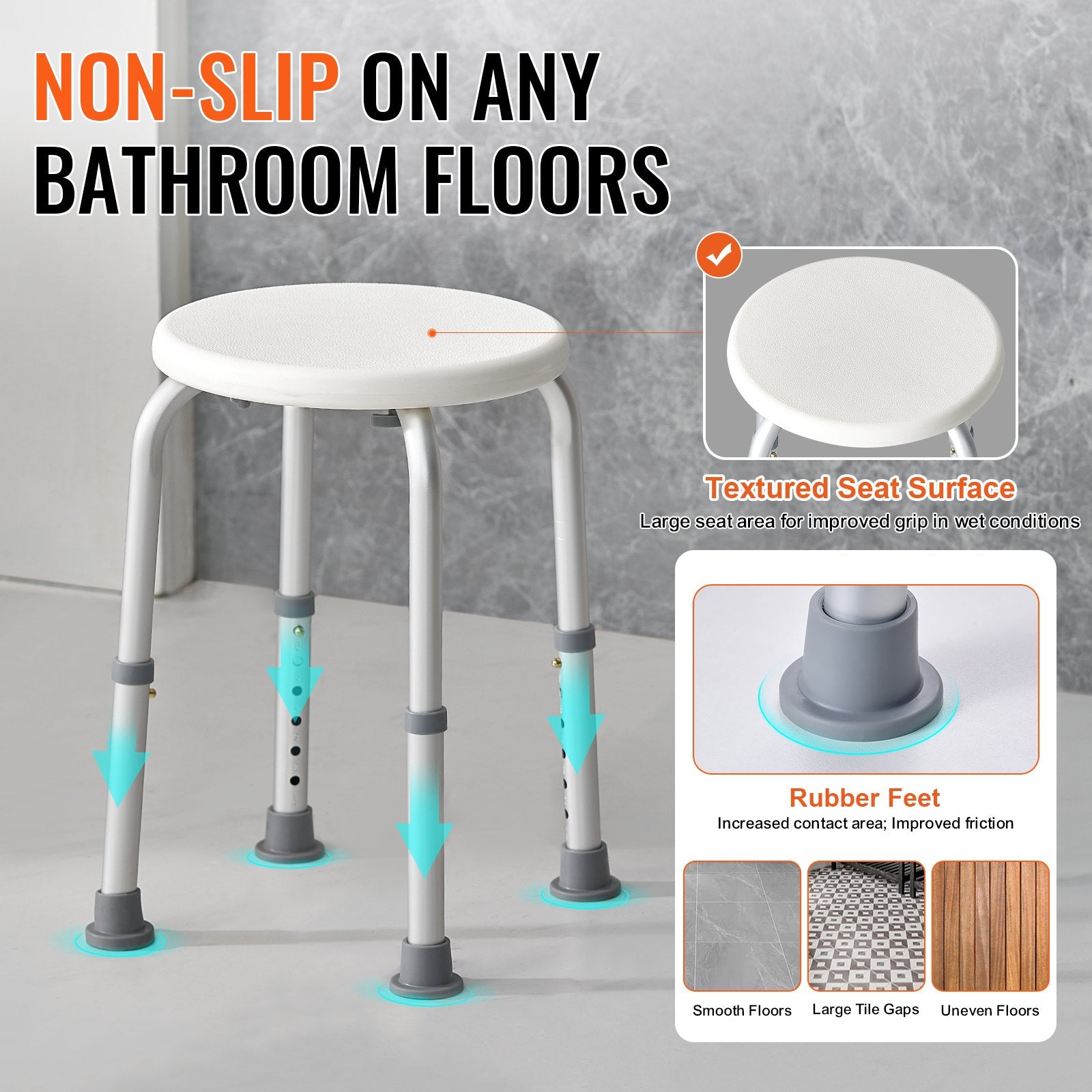 Shower Chair for Inside Shower, Adjustable Height Shower Stool, Non-Slip Bench Bathtub Seat Stool for Elderly V952-QTLYZYYXFFLHUCI91V0