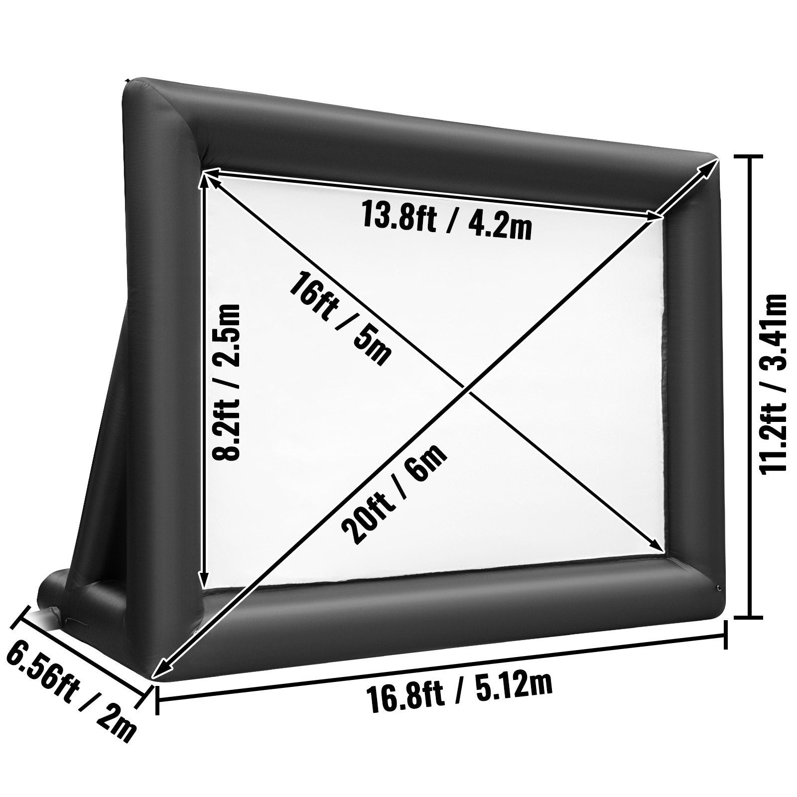 6x4m Inflatable Projector Screen Movie Screen Outdoor Theater w/Blower V952-QTYPM20FT220VE5DBV3