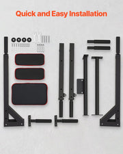 Multifunctional Pull Up Bar, Wall Mounted Chin Up Bar Dip Station for Home Gym, Heavy Duty Steel Upper Body V952-QTYTXSJBGSDG88IUW001V0